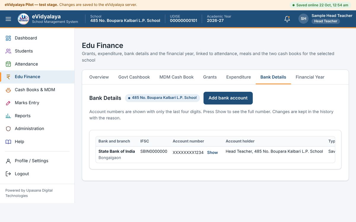 Bank Details
