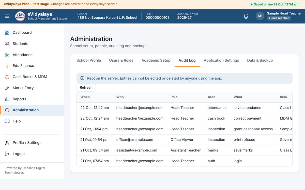Audit Log