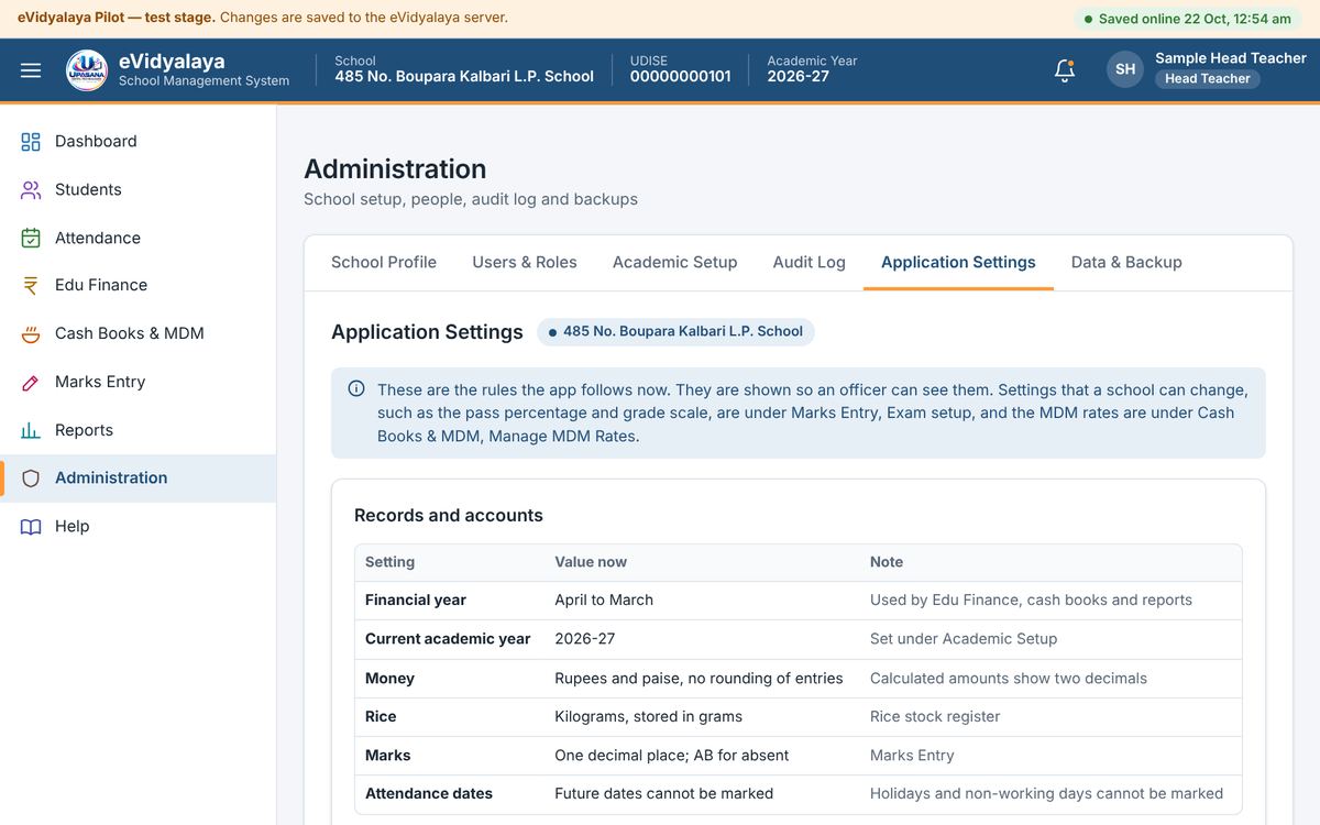 Application Settings